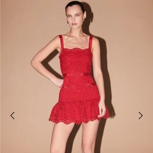 Saylor Verena Red Lace Dress